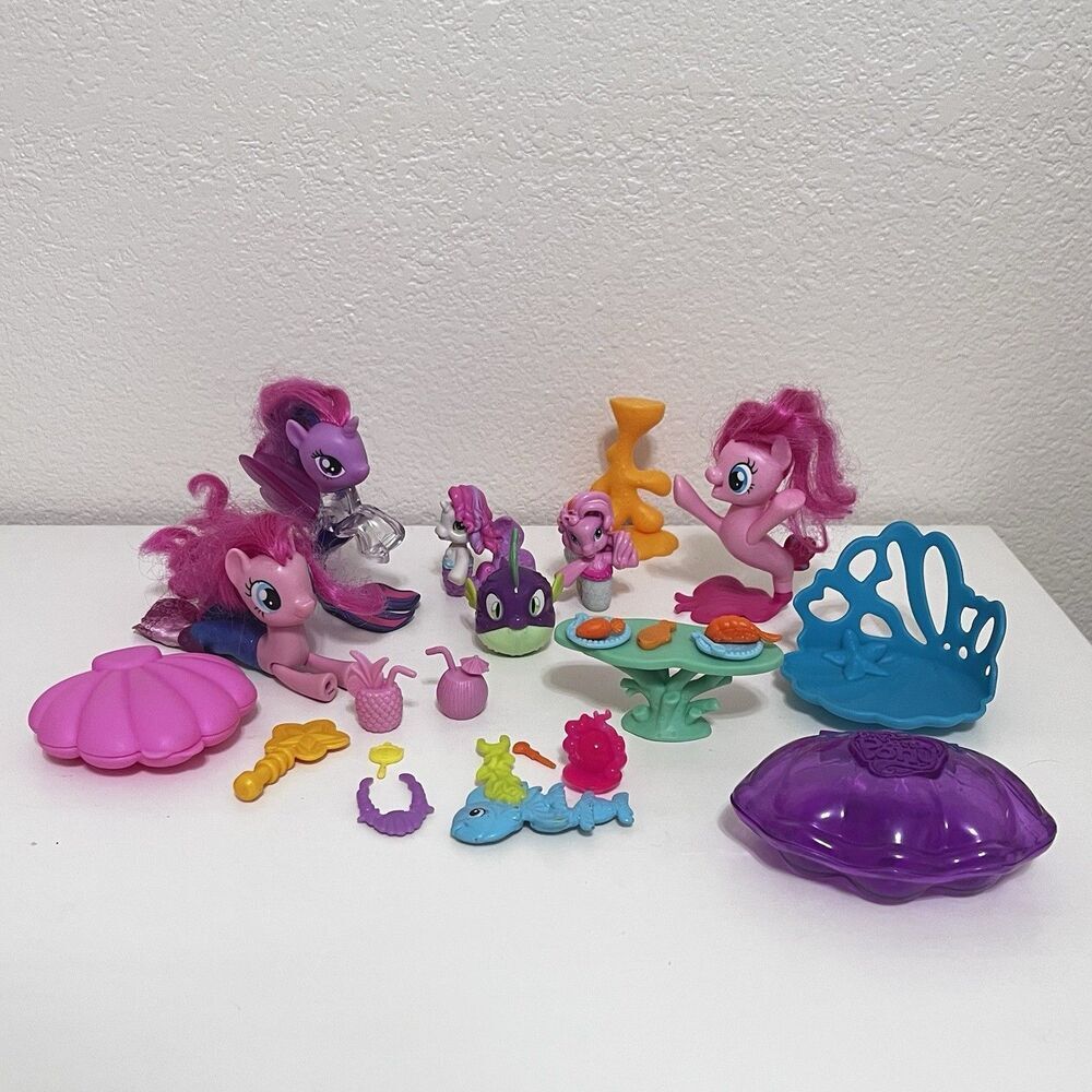 My Little Pony Sea Pony Seapony Mermaid Figures and Accessories Lot Pinkie Pie